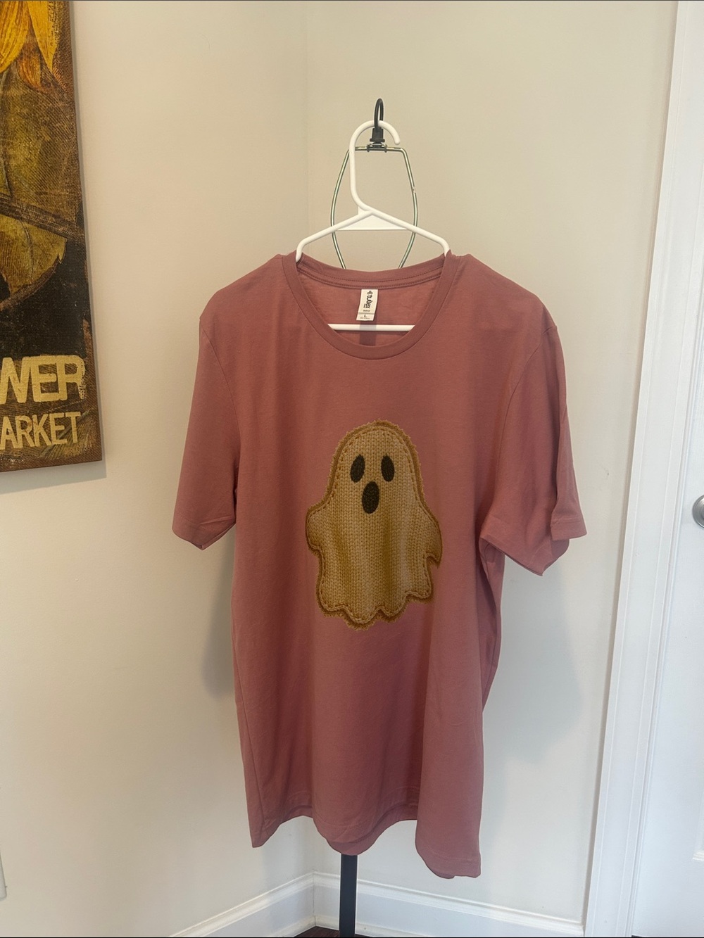 Ghost Graphic Tee - Size L - Dusty Rose NWOT